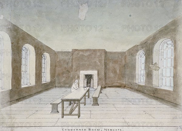 Interior Of The Condemned Room In Newgate Prison Old Bailey City Of