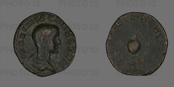 Sestertius Coin Portraying Emperor Maximus Ad Roman Minted