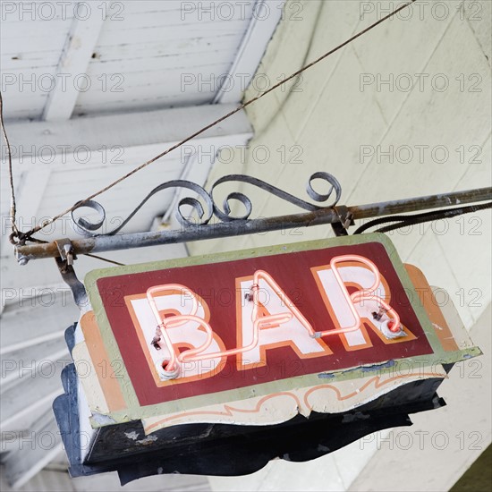 Close Up Of Bar Sign French Quarter New Orleans Louisiana United