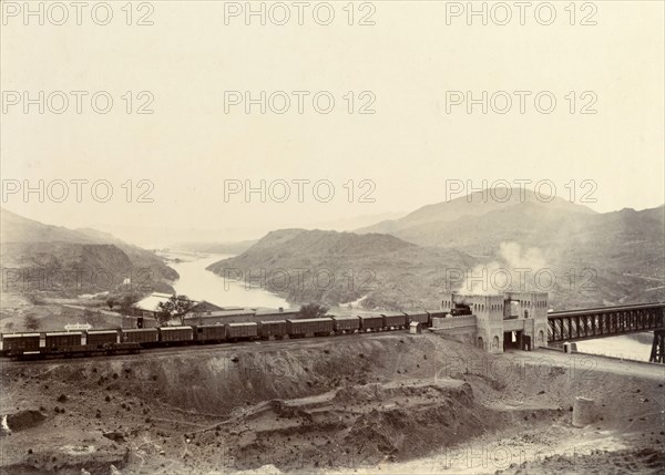 Freight Train Crossing The Indus River A Freight Train Crosses The