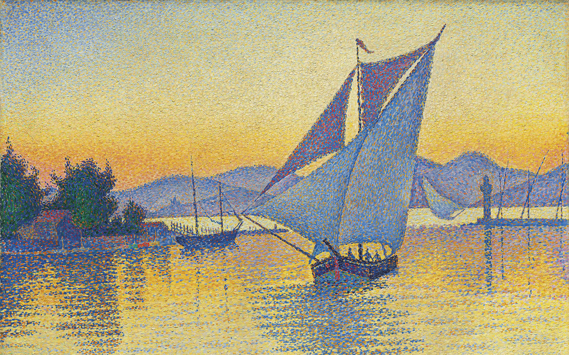 The Port at sunset, Opus 236 (Saint-Tropez) , 1892. Creator: Signac, Paul (1863-1935).