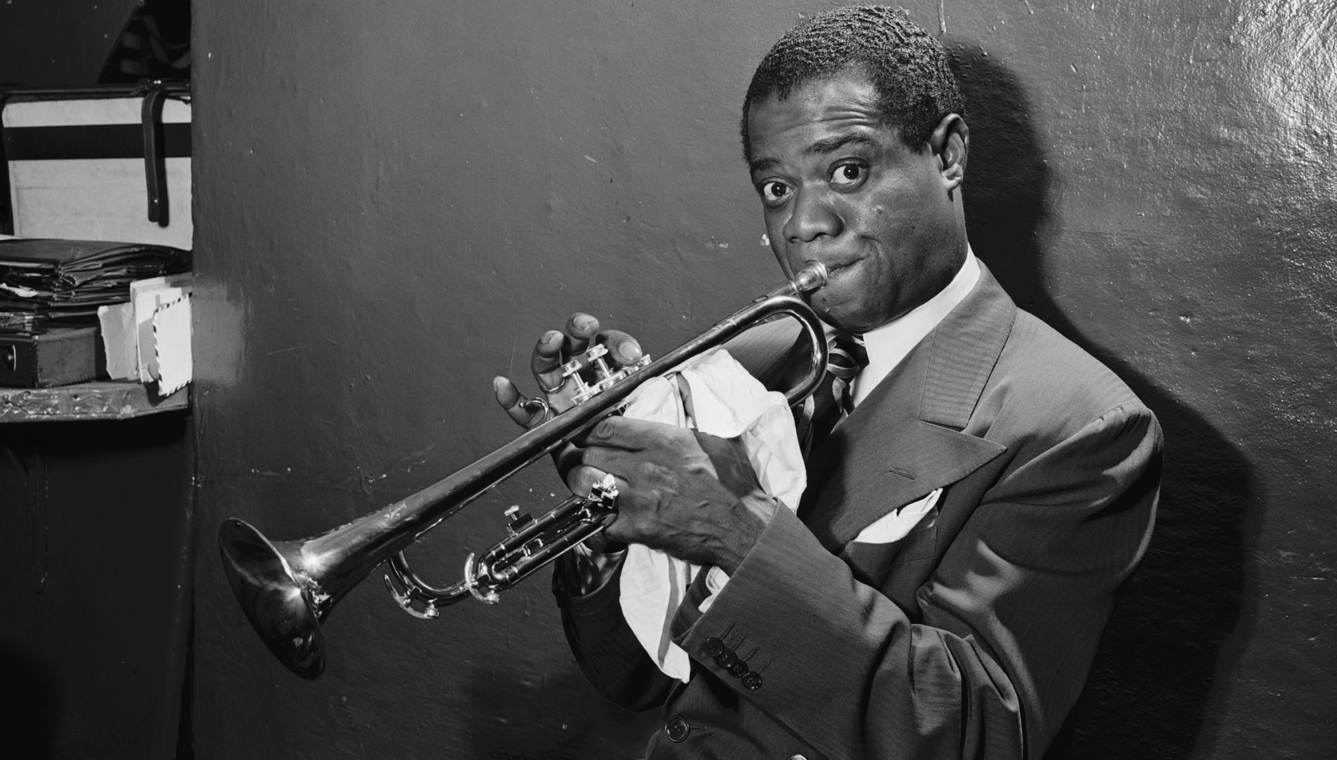 Louis Armstrong, American Jazz Performer, Aquarium, New York City, New York, USA, William P. Gottlieb Collection, July 1946