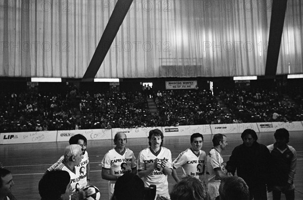 Match de football au bénéfice des Restaurants du Coeur, le 5 février 1986