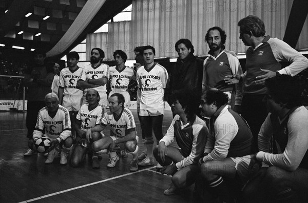 Match de football au bénéfice des Restaurants du Coeur, le 5 février 1986