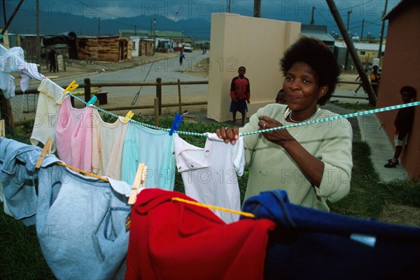 hanging laundry