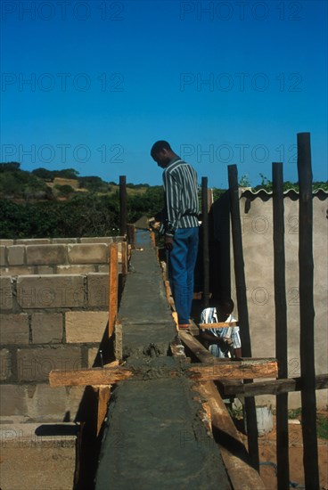 building with concrete blocks