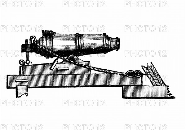 Carronade, short piece of naval ordnance