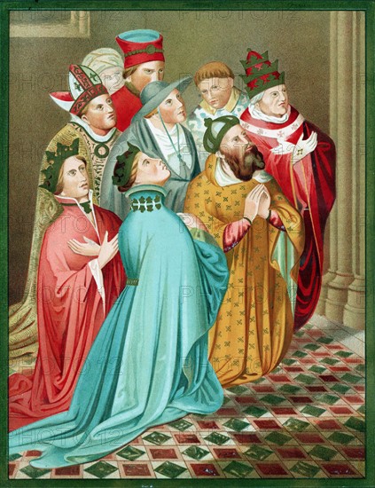 Ferdinand I of Aragon and his Queen, with Sigismund