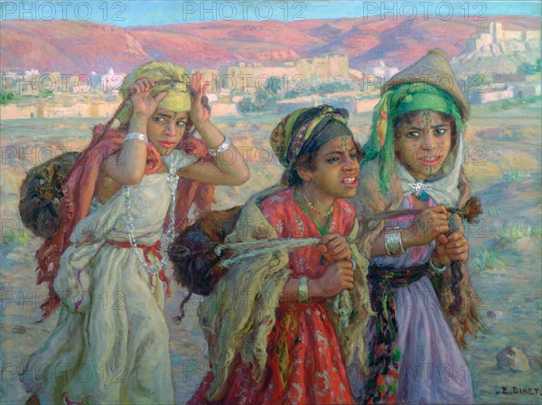 'Young Girls Carrying Water'