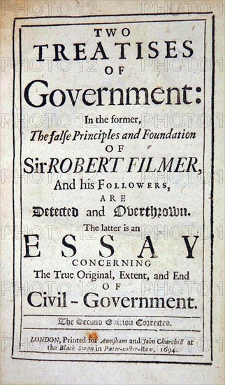 Title page 'Two Treatises of Government