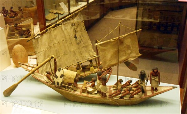 Model of military boat found in an Egyptian tomb