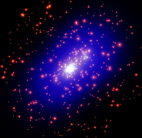 The total mass within giant galaxy cluster