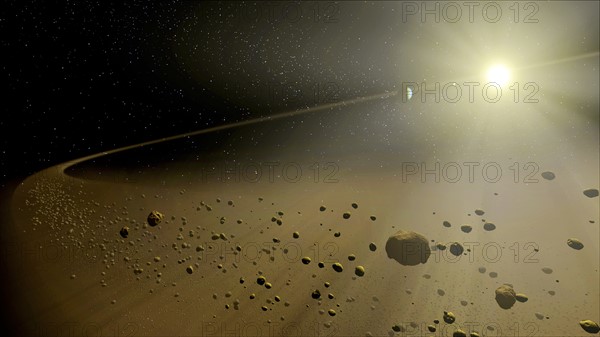 Artist's concept depicting a distant hypothetical solar system