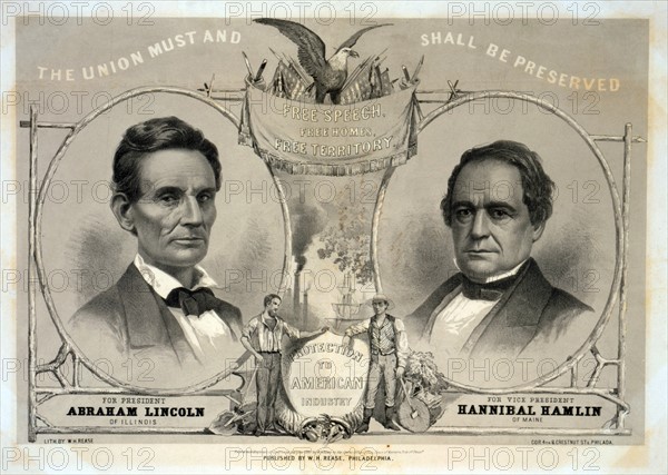 Illustration called The Union Must and Shall be Preserved, 1860