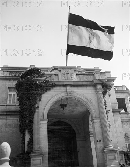 Spanish leader Franco's flag flies over Spanish Embassy