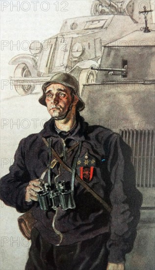 Falangist, (Nationalist) officer, during the Spanish Civil War