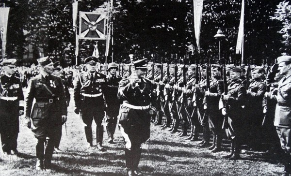 Field Marshall Herman Goring and Hugo Sperrle review the Condor Legion.