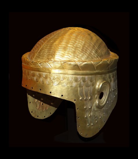 Electrotype of gold helmet of Meskalamdug; Early Dynastic III. 2600BC Royal Cemetery at Ur, Iraq.