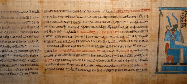 Ancient Egyptian papyrus: from the Book of the Dead of Hunefer 19th Dynasty, about 1280 BC From Thebes.