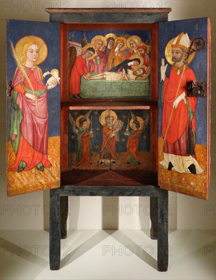 Liturgical cupboard of Saint Anges and Saint Bishop by Anonymous