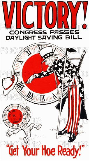 World War One, Patriotic Poster 'Victory-Daylight-Savings'. American 1917