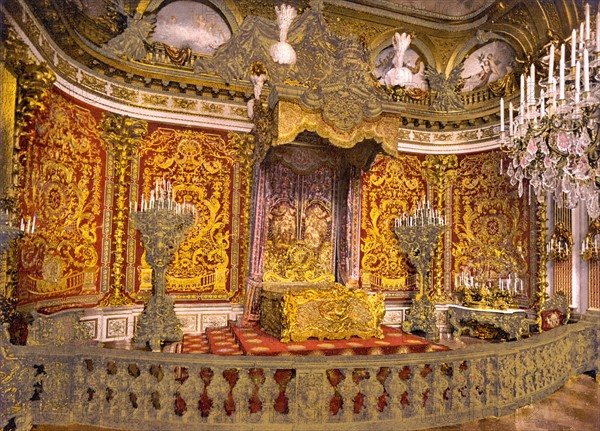 Royal bedroom, Herrenchiemsee Castle, Upper Bavaria, Germany