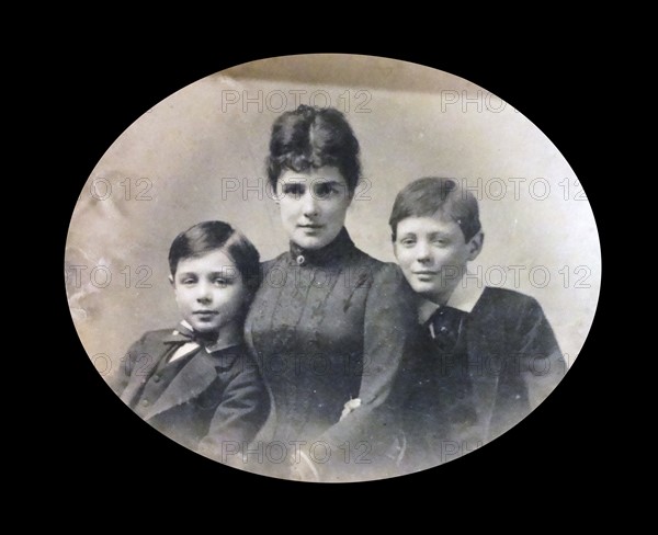 Winston Churchill (right) with his mother and brother in 1916.