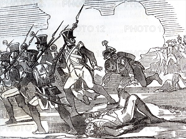 Engraving depicts the removal of Marshal General Jean-de-Dieu Soult
