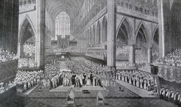 Coronation of King William IV and Queen Adelaide at Westminster Abbey