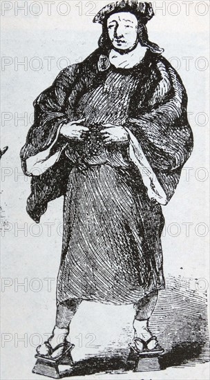 Woodcut of a Medieval friar