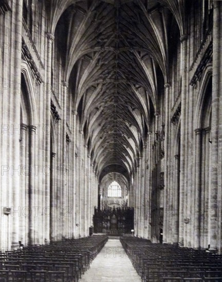 the interior of Winchester Cathedral