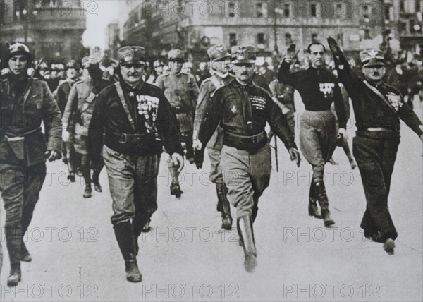 Black shirts march through the streets of Rome