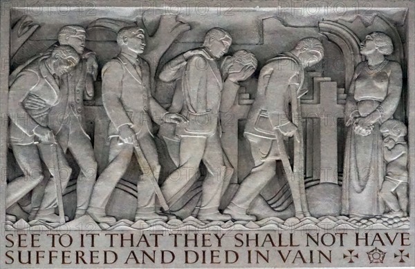 stone relief within the Hall of Memory in Centenary Square