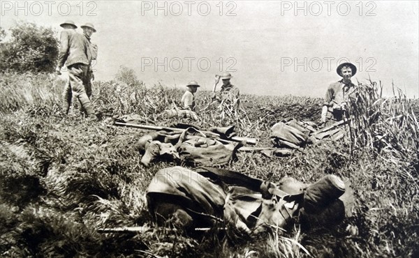 British soldiers in the marne, France during WWI