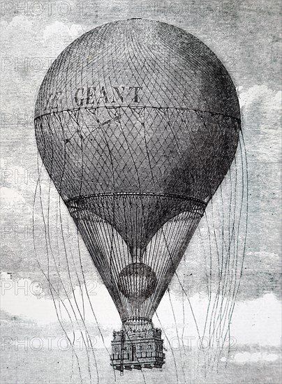 Nadar'S balloon 'Le Geant' which made its debut in Paris
