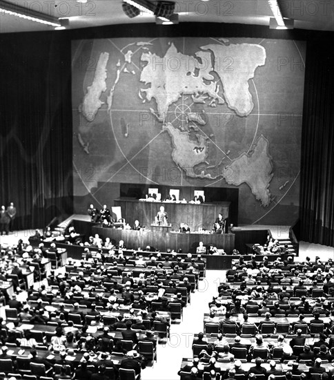 Photograph taken during a session of the United Nations General Assembly