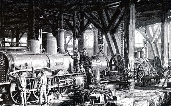 The manufacture floor of the Société Alsacienne de Constructions Mécaniques