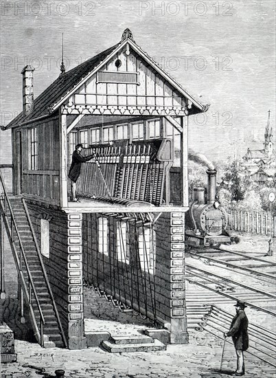 A sectional view of a French signal box