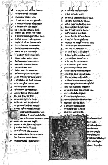 Maerlant, Rijmbijbel (rhyming Bible): Siege scene (Jerusalem)