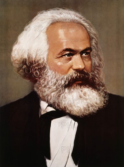 Chromolithographie chinoise. Portrait de Karl Marx (1818-1883).