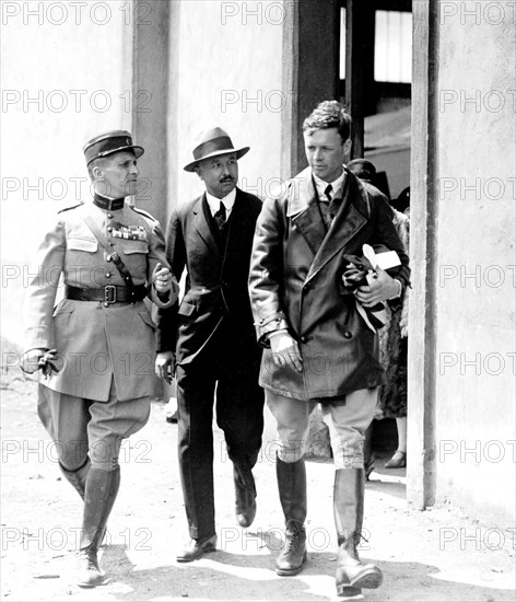 Charles Lindbergh. Traversée de l'Atlantique. Portrait de Linbergh