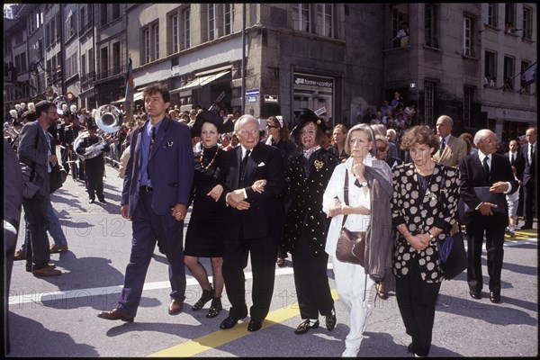 Funérailles de Jean Tinguely à Fribourg, le 4 septembre 1991