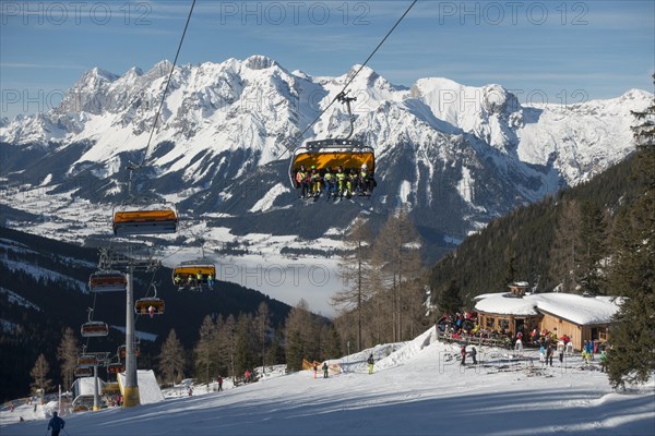 Ski lift at the Hauser Kaibling ski mountain