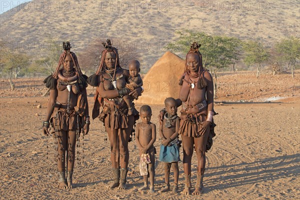 Himba women and children