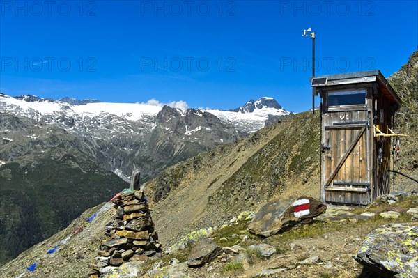 Toilet at the Bietschhorn mountain hut