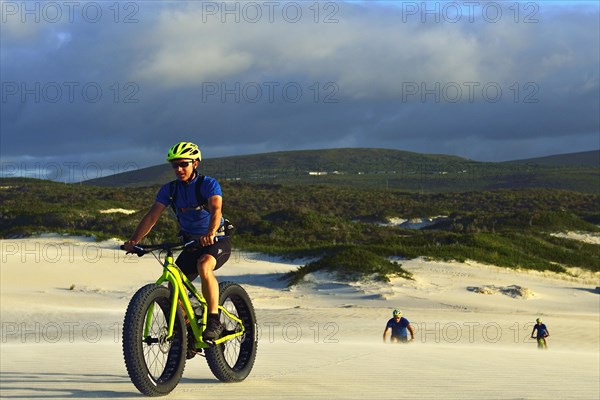 Fatbiker in the dunes near De Kelders