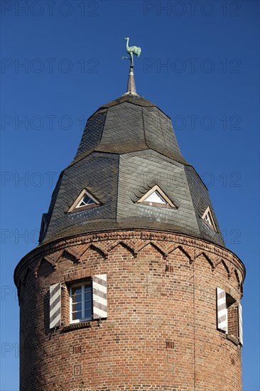 Mill tower with crane