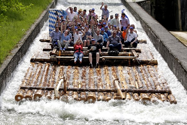 Raft trip on the Isar