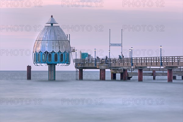 Diving gondola at the sea bridge of Zingst