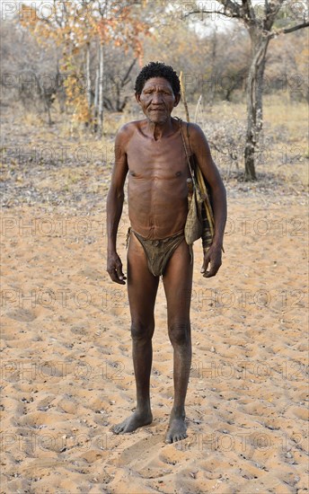 San Man with hunting equipment